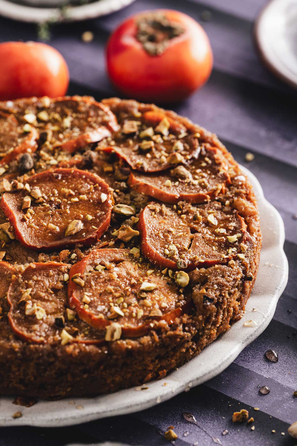 close up, side view of the baked cake