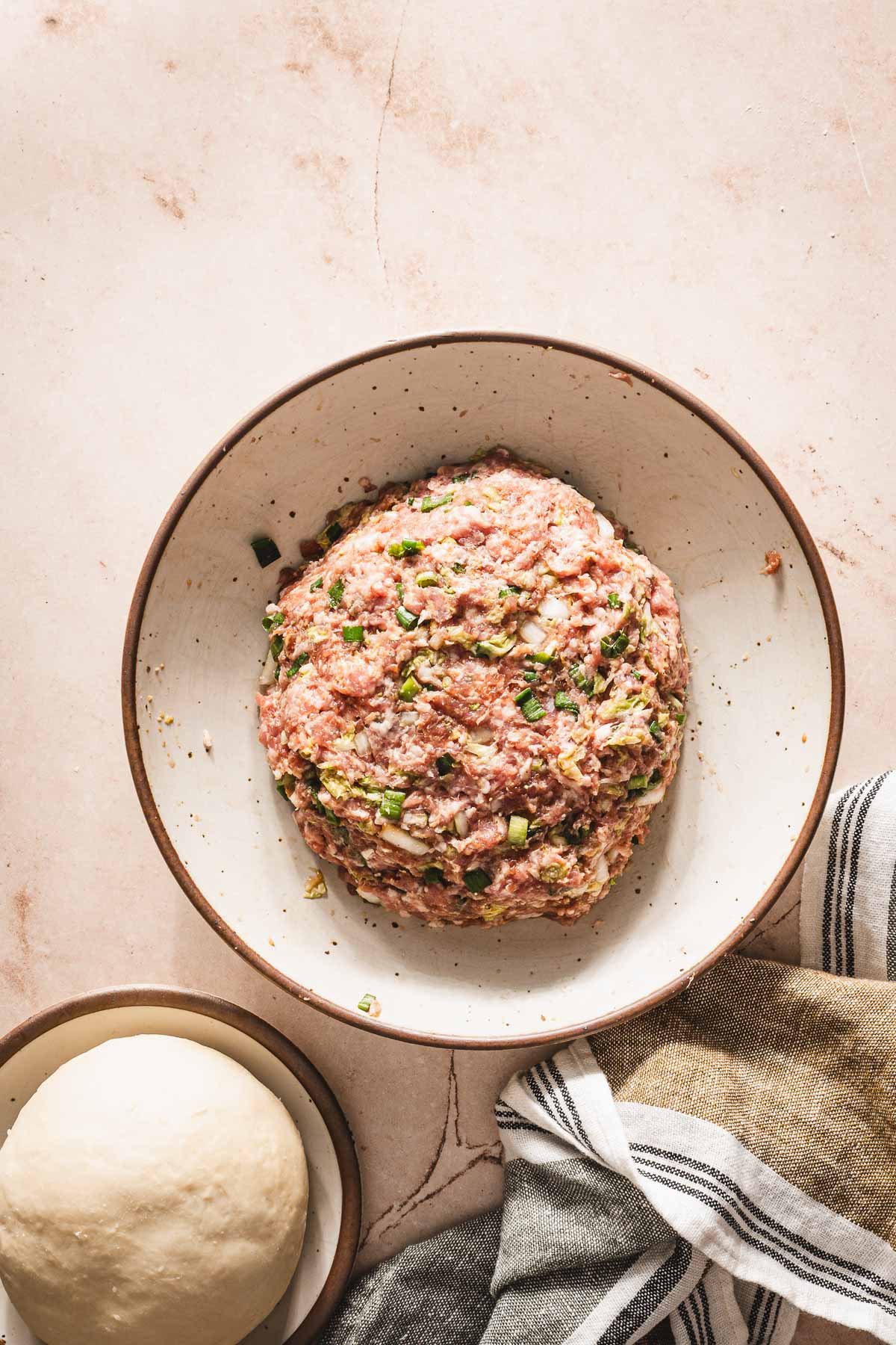 mixed filling in a large bowl