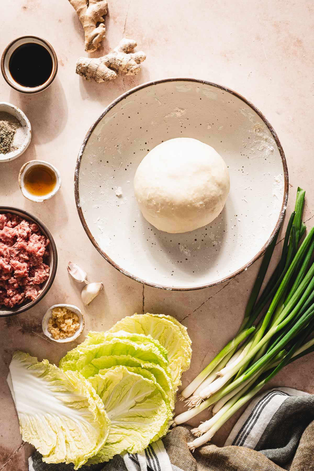 formed dough for the pierogi in a bowl