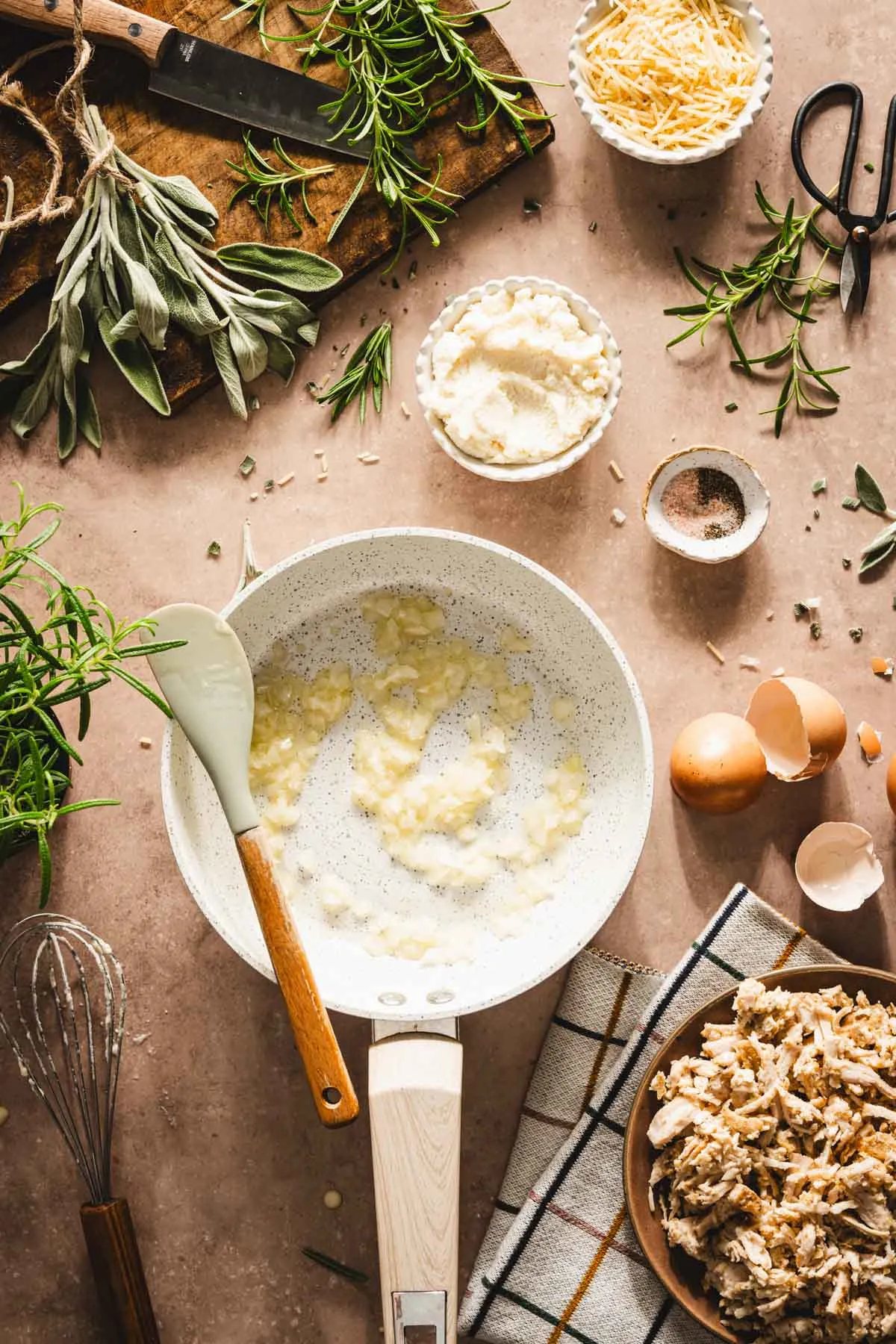 skillet with cooked onions