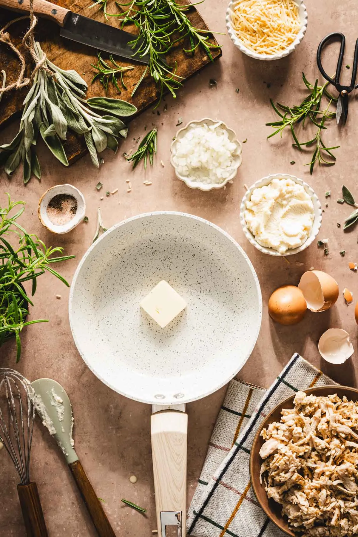 skillet with butter