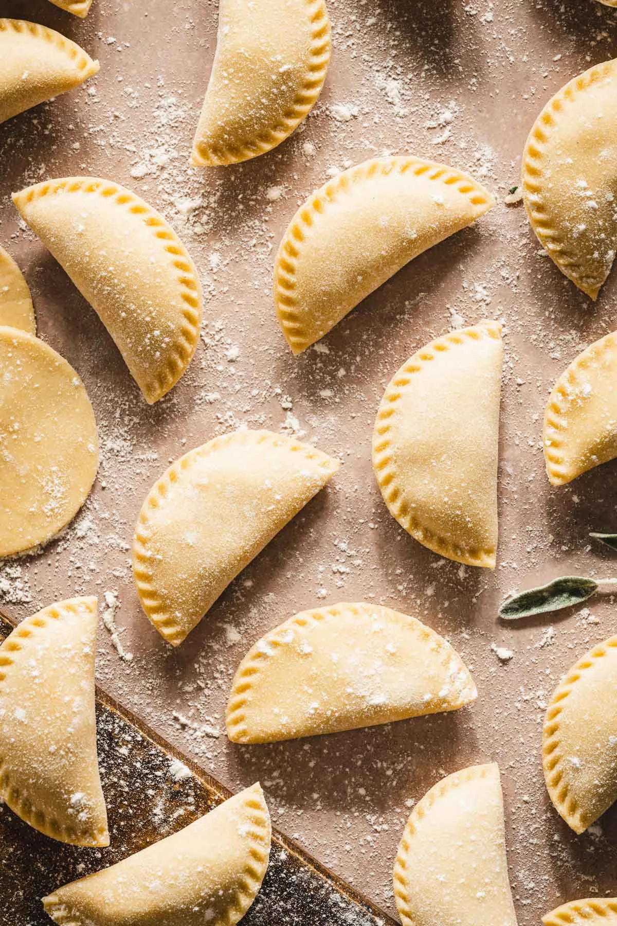 close up of pierogis