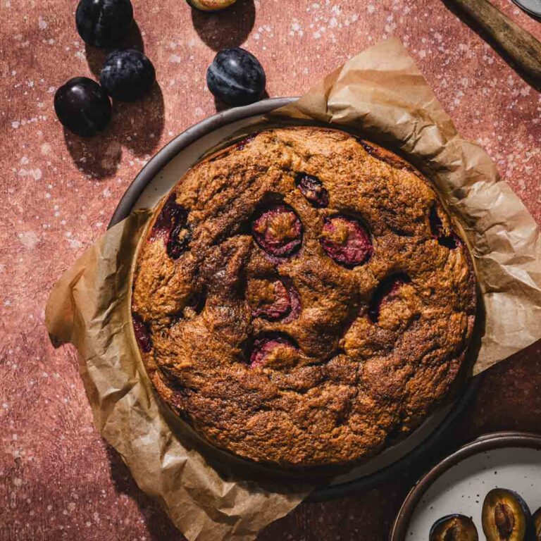 baked Brown Butter Plum Cake