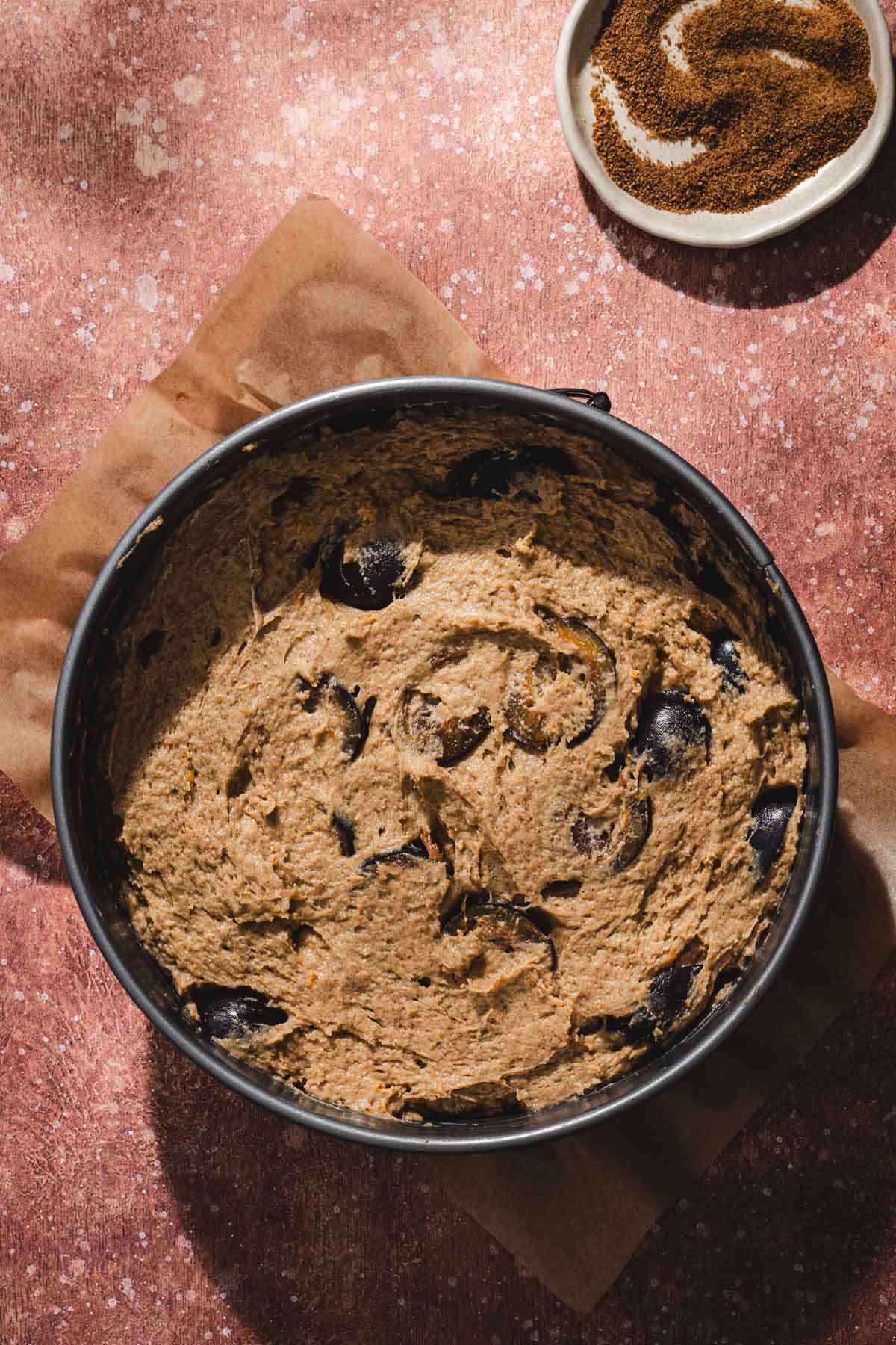 cake in a baking pan
