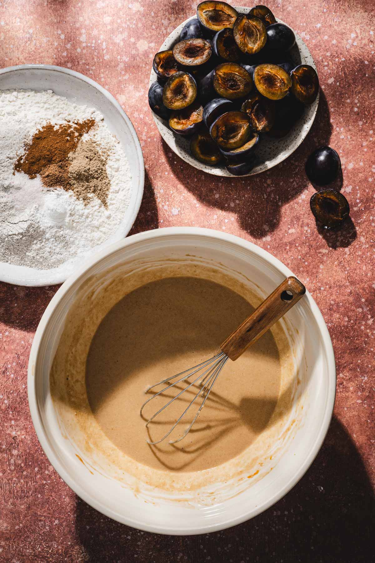 bowl with wet ingredients mixed together