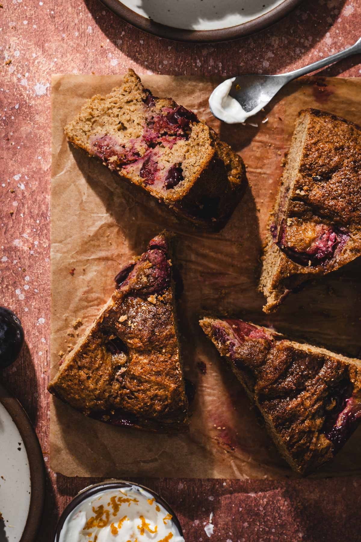 various slices of the cake