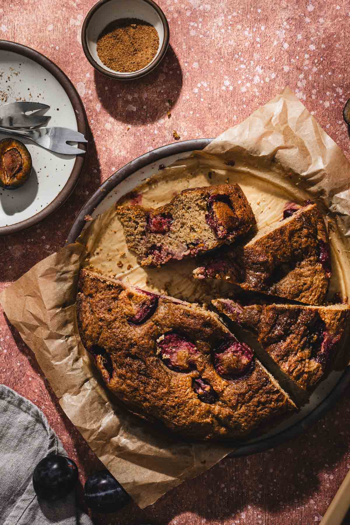 slices of baked cake