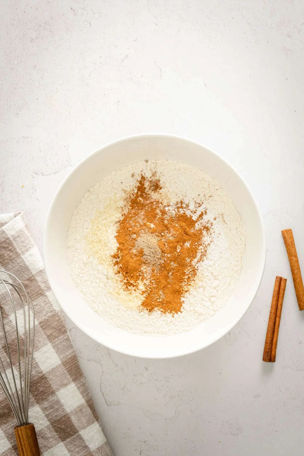 bowl with flour, spices added together