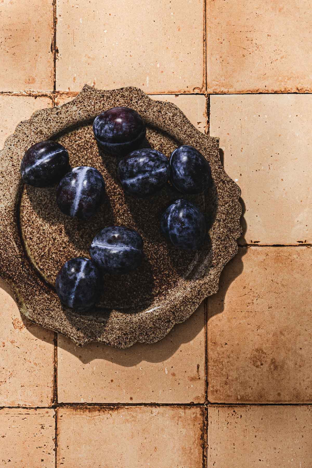 italian plums on a plate