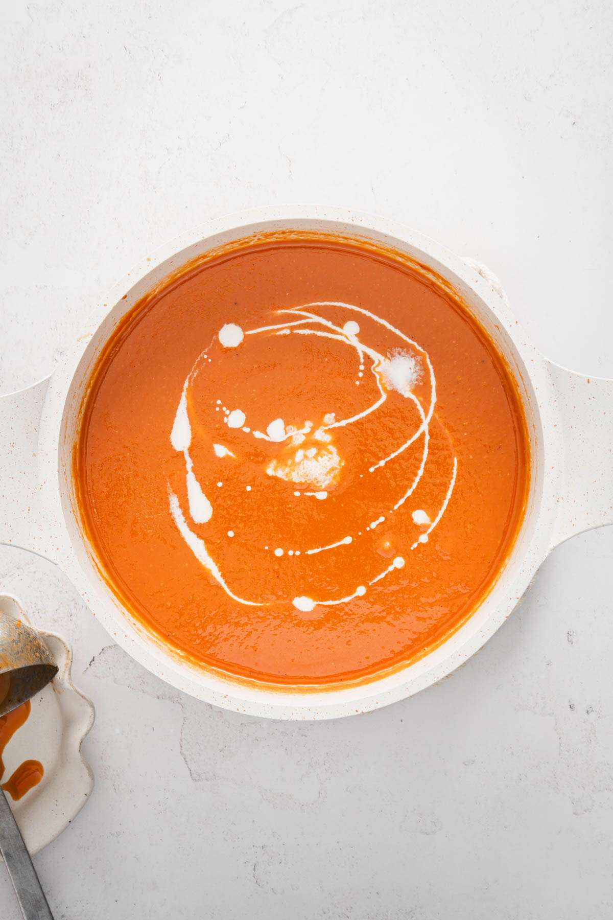 cooked tomato soup with cream added