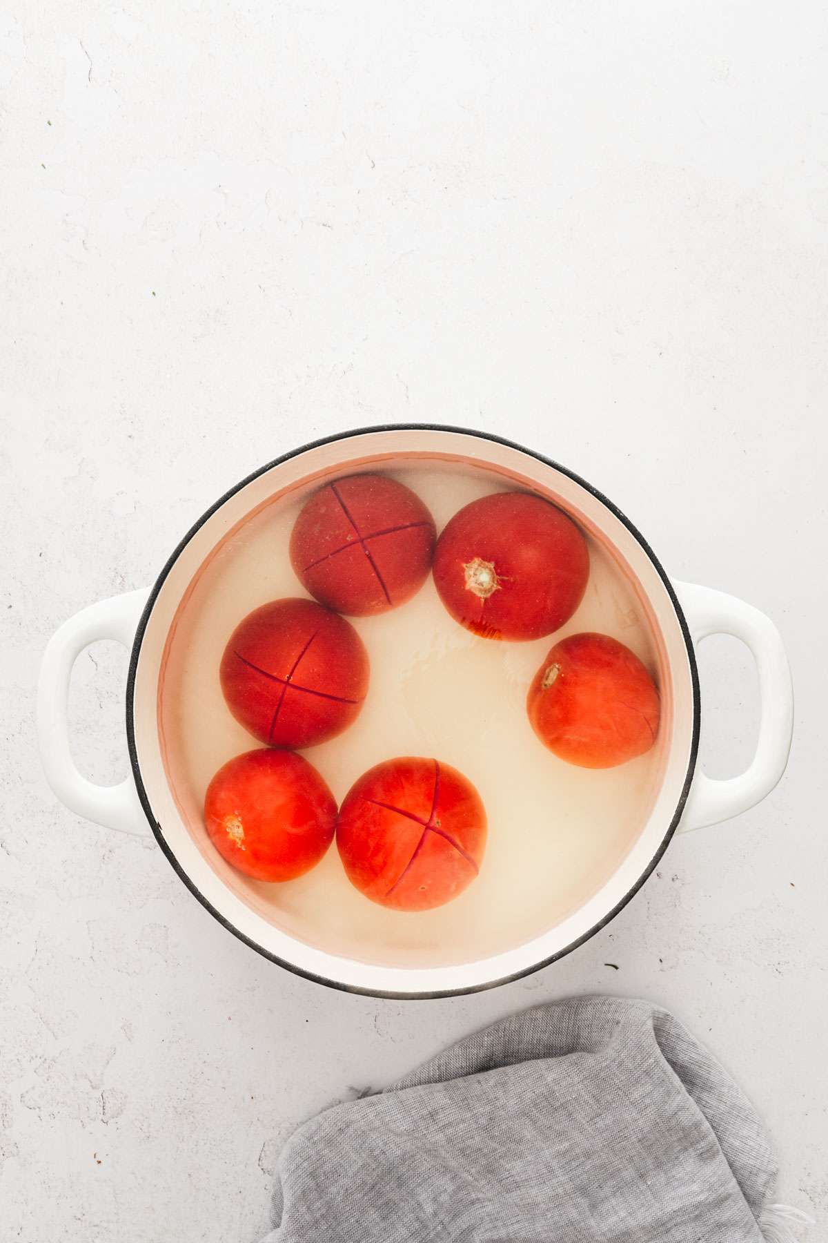 stockpot filled with water and added tomatoes