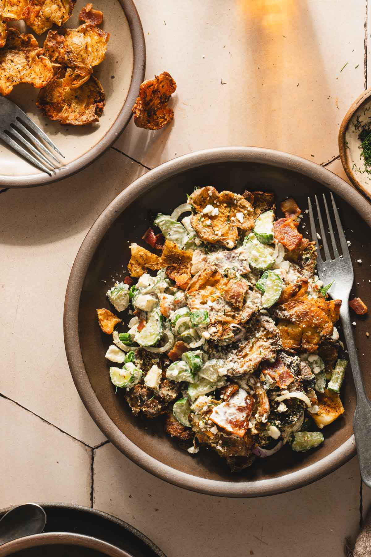 close up of a plate with the salad