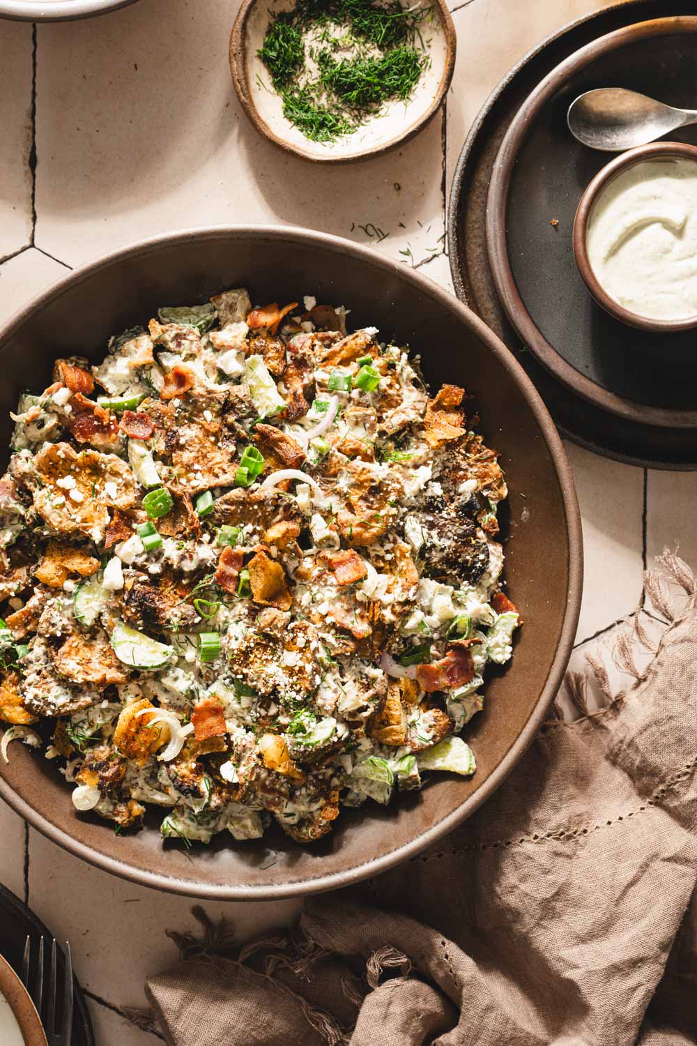 close up of a bowl with the salad