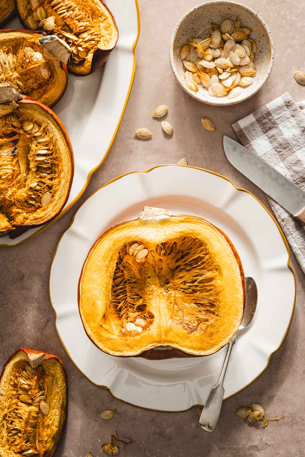 cooked pumpkin on a plate