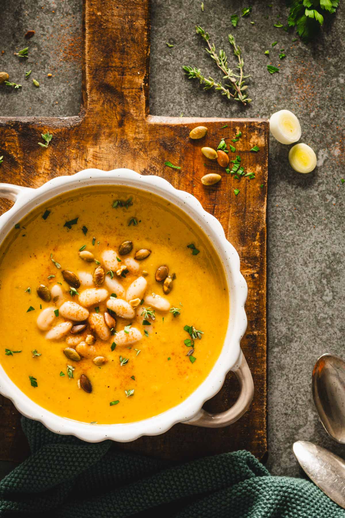 close up of pumpkin soup