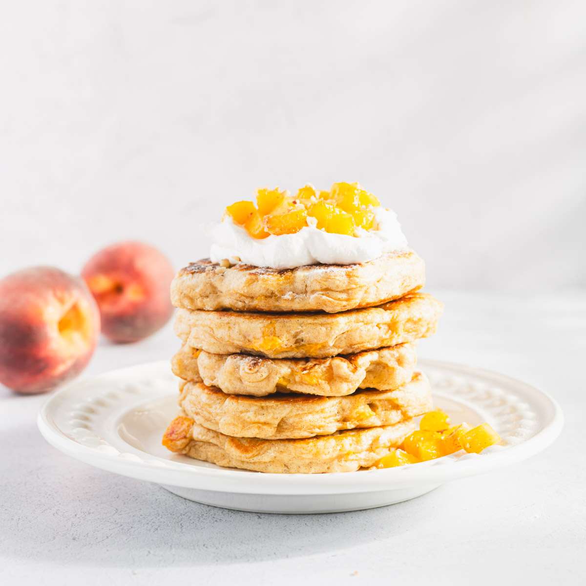 Peach Racuchy on a serving plate