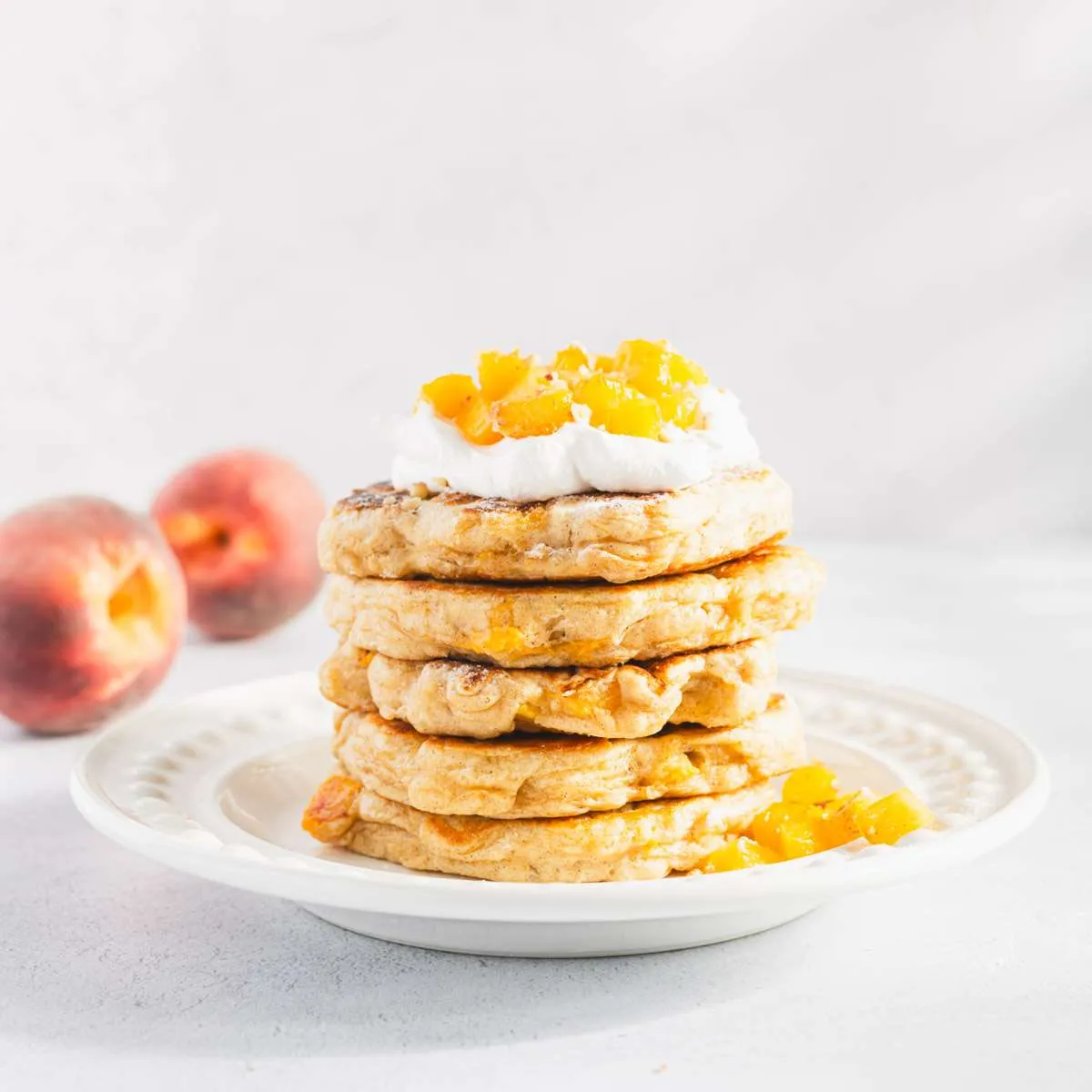 Peach Racuchy on a serving plate