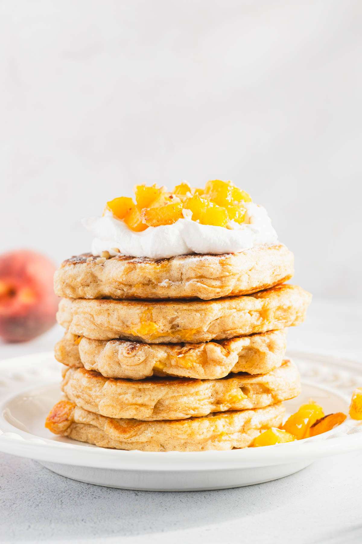 Peach Racuchy on a serving plate