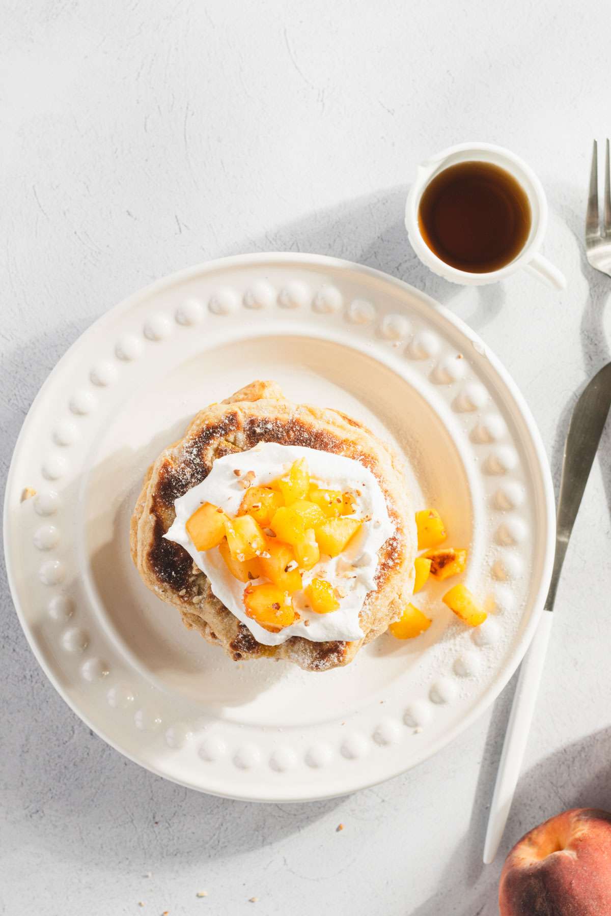 Peach Racuchy on a serving plate