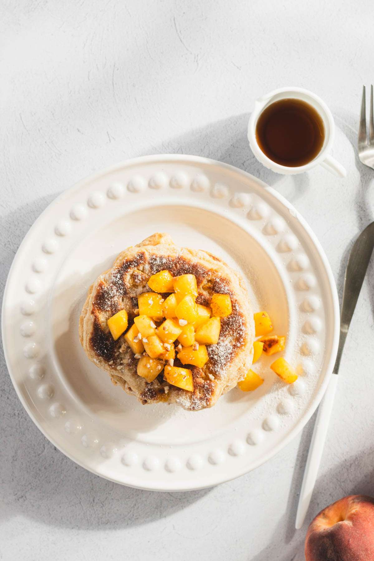 Peach Racuchy on a serving plate