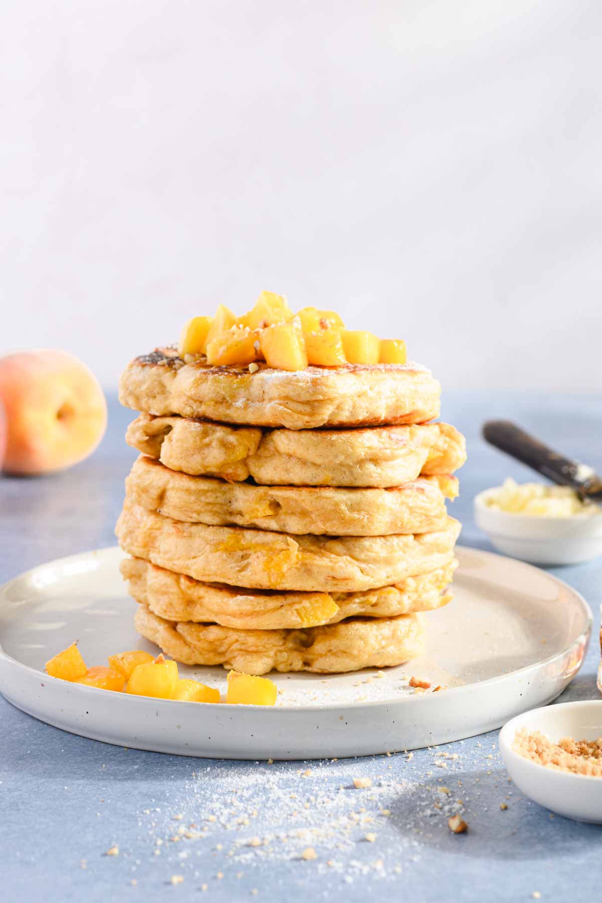 Peach Racuchy on a serving plate