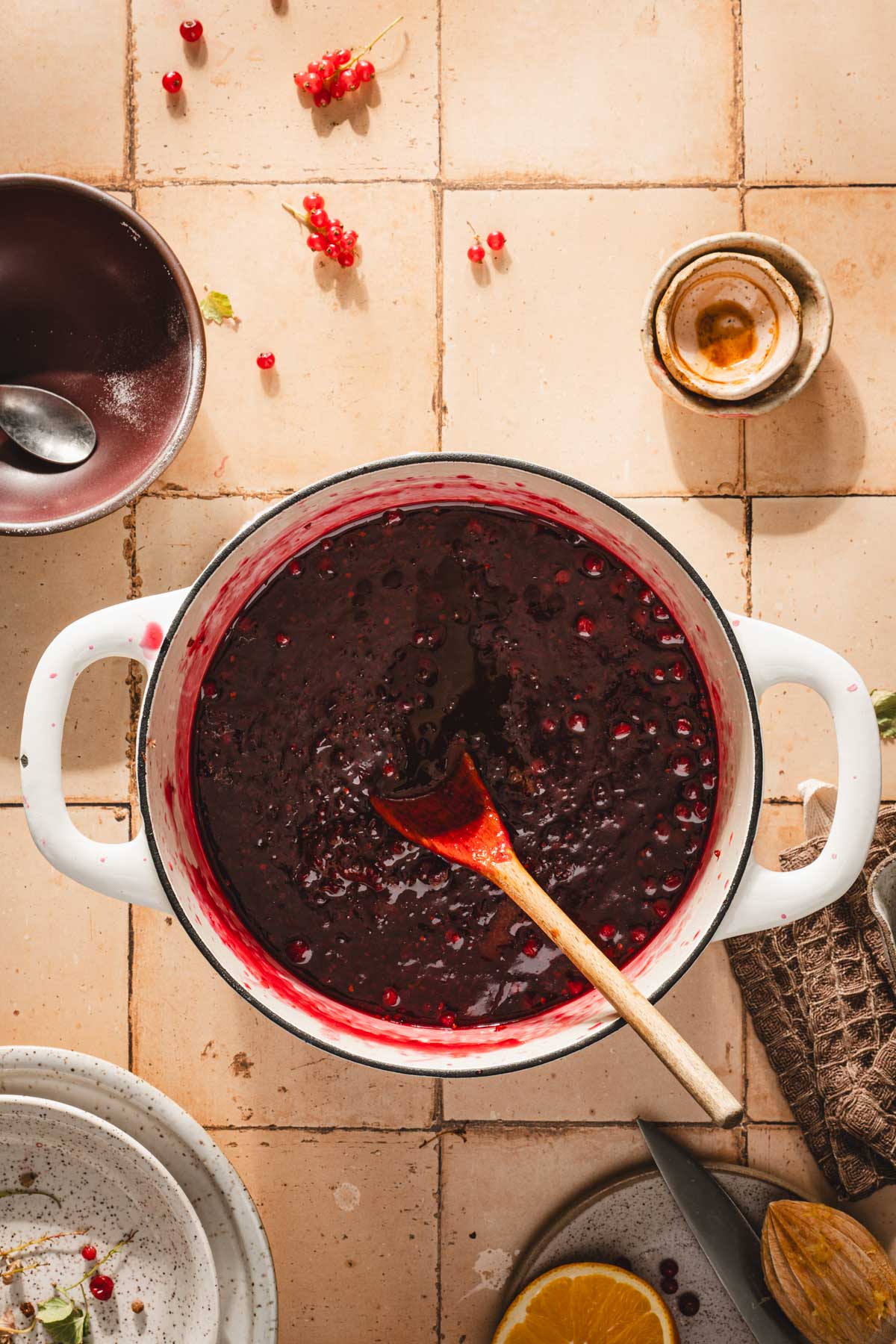 large pot with jam
