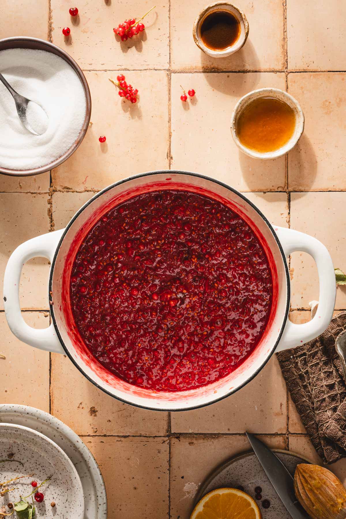 large pot with jam