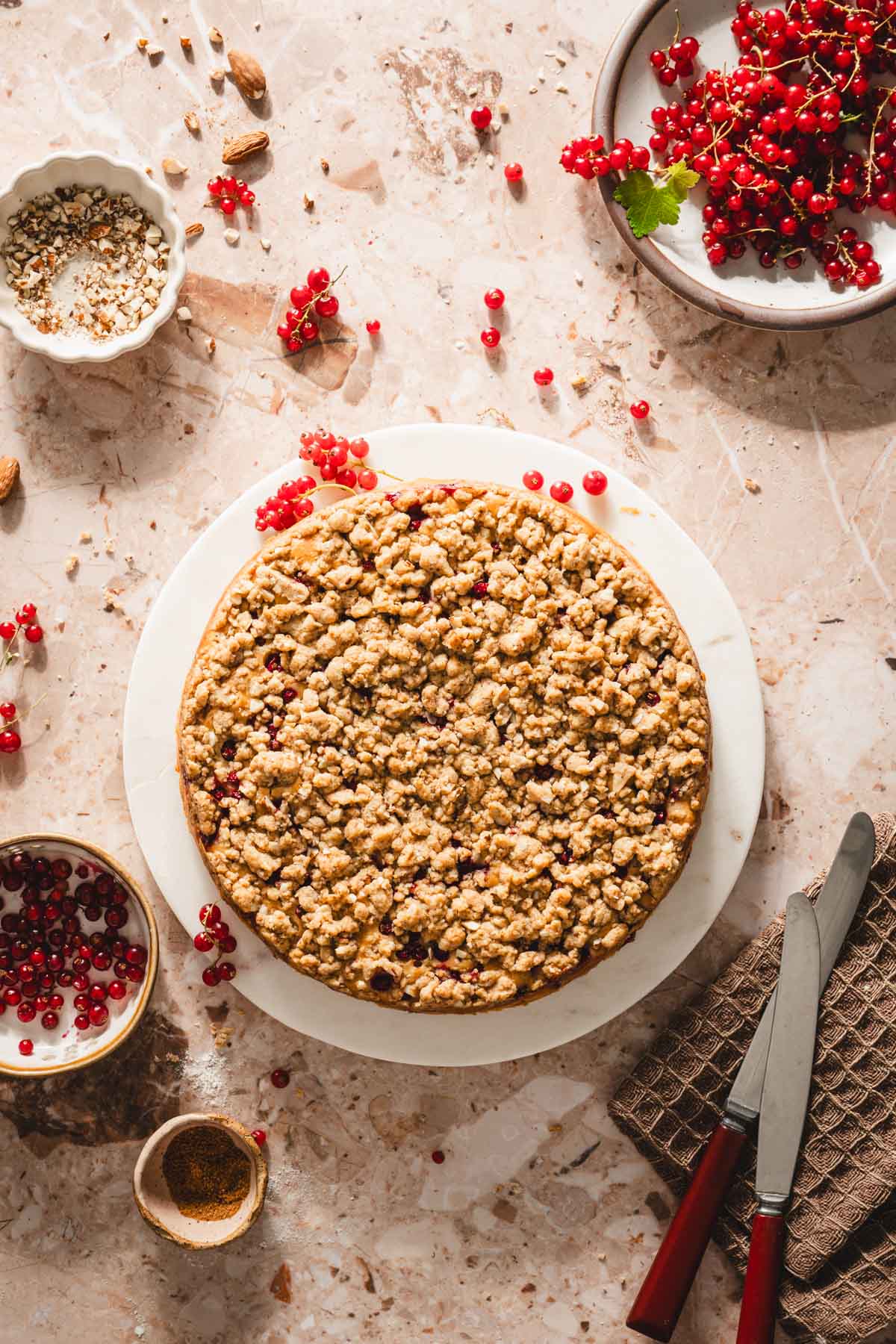 baked cake on a serving platter