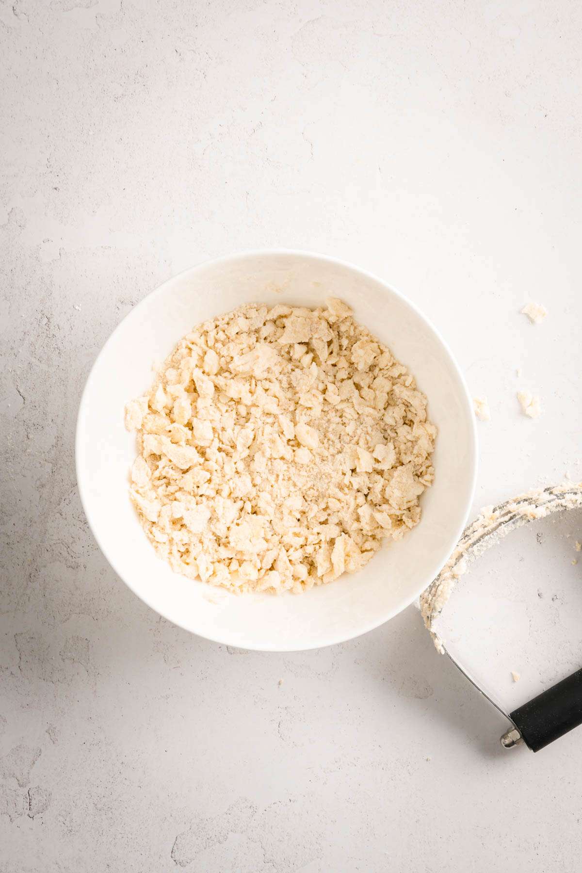 made crumble in a glass bowl