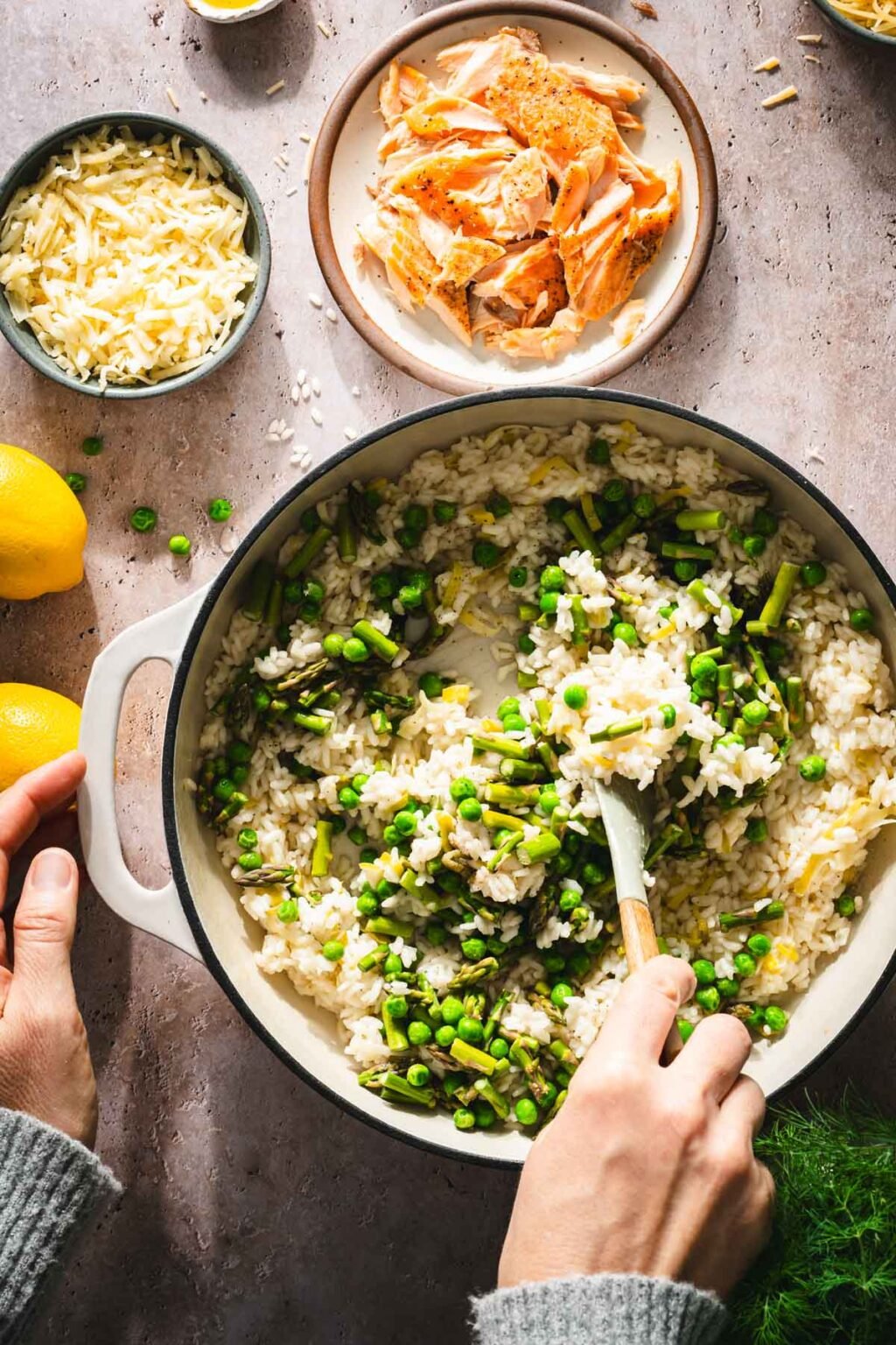 Salmon Risotto Pics Easy Smoked Salmon Risotto with Peas and Asparagus
