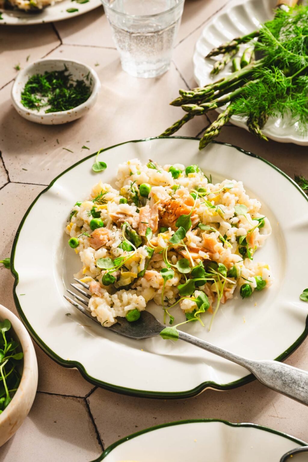 Salmon Risotto Pics Easy Smoked Salmon Risotto with Peas and Asparagus