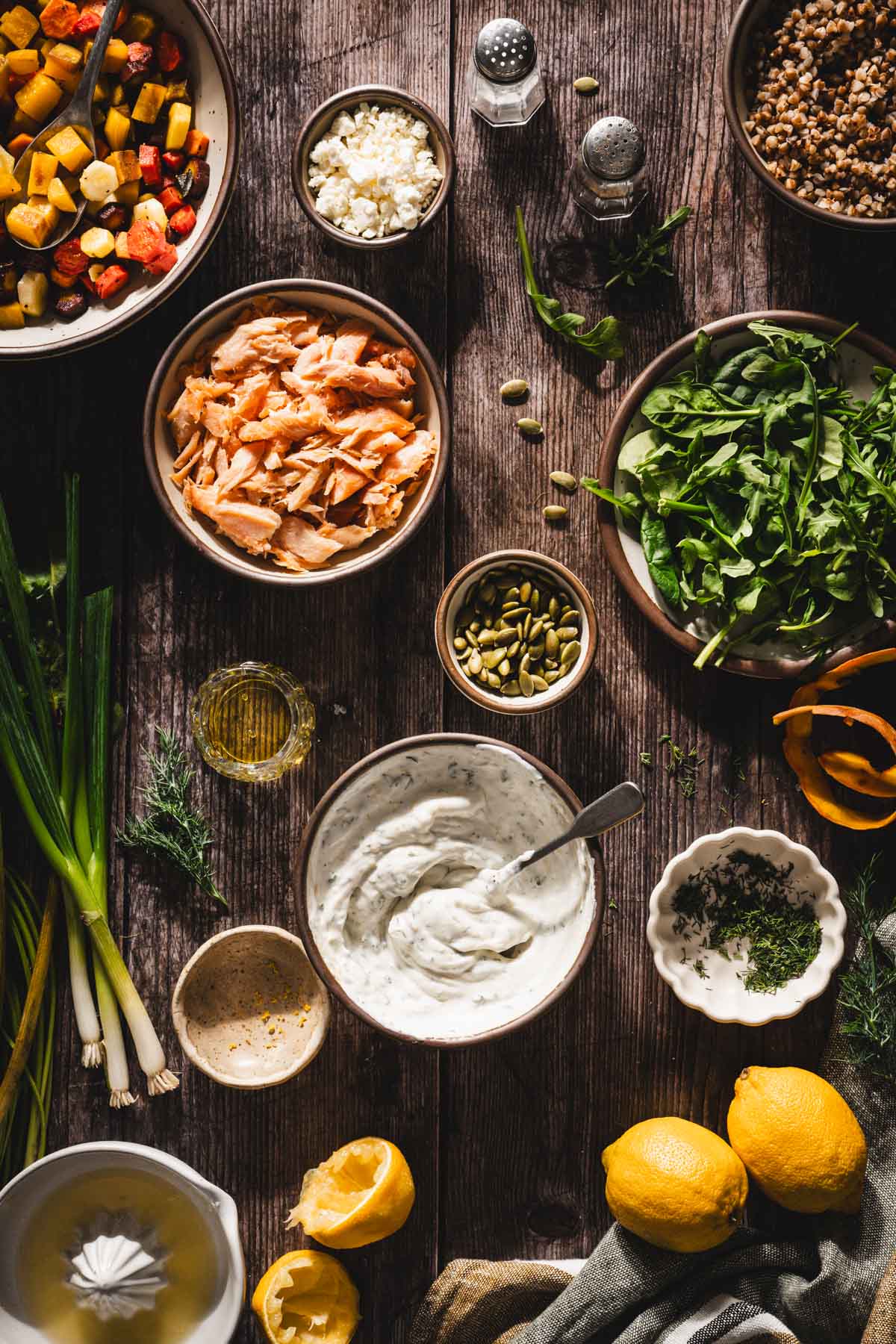 bowl with the dressing done