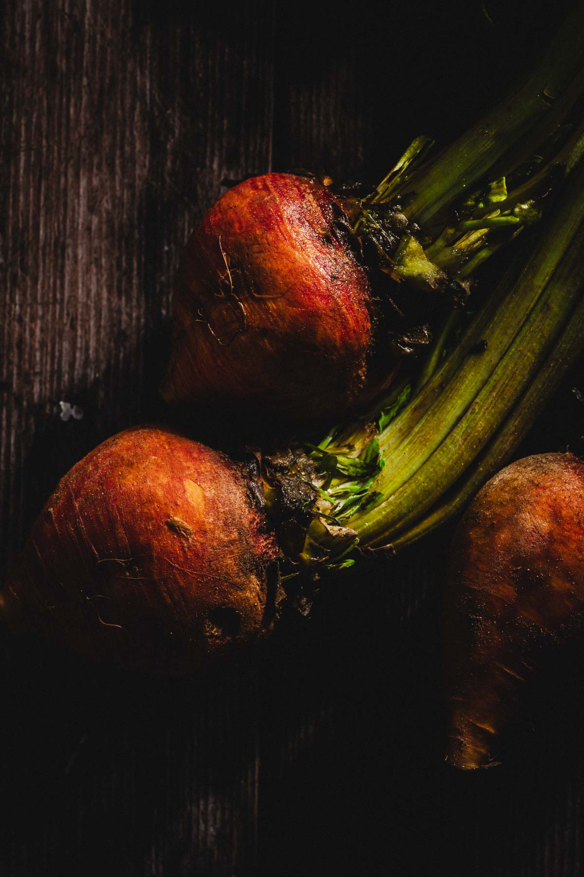 close up of raw golden beets