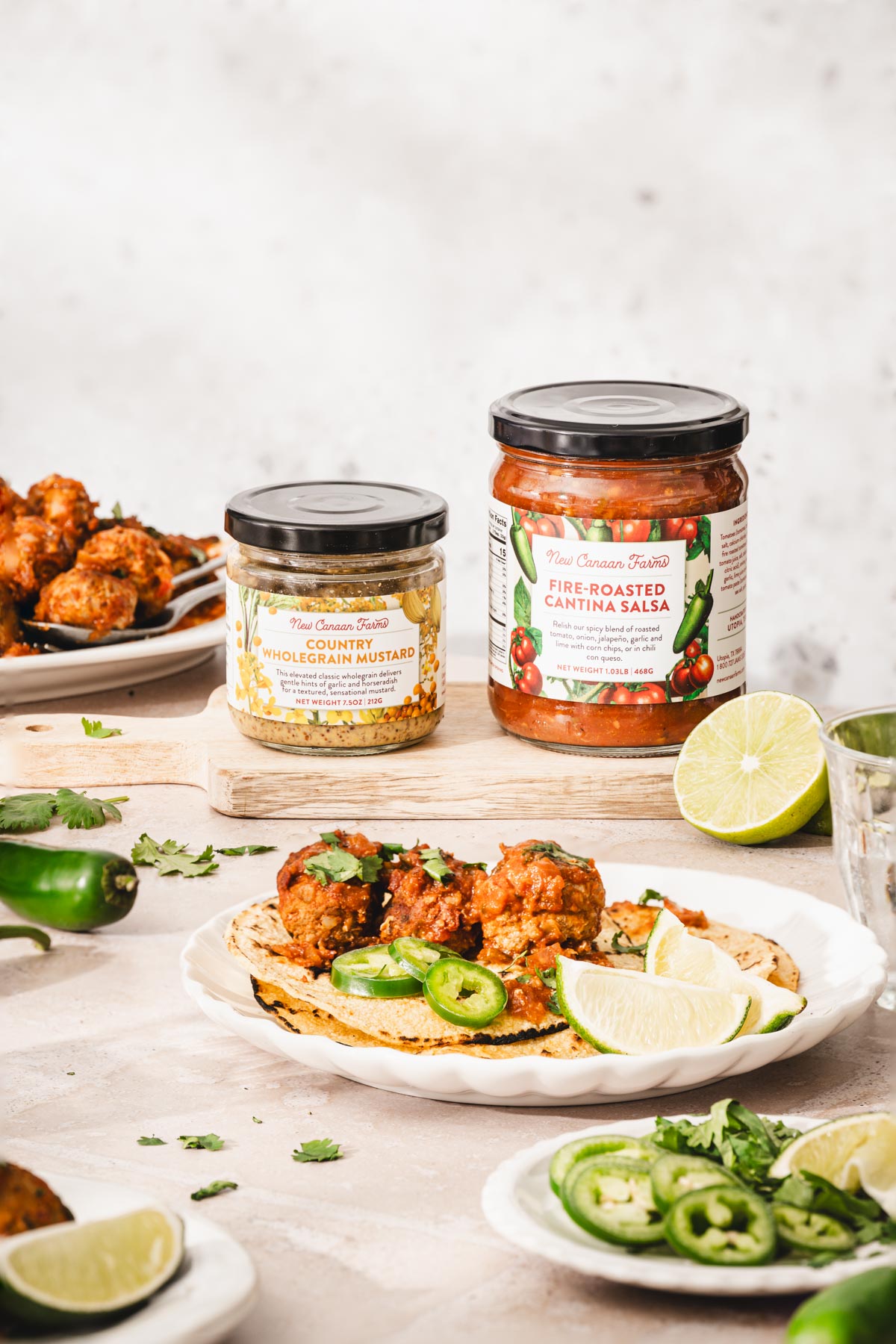 jars with ing for the meatballs