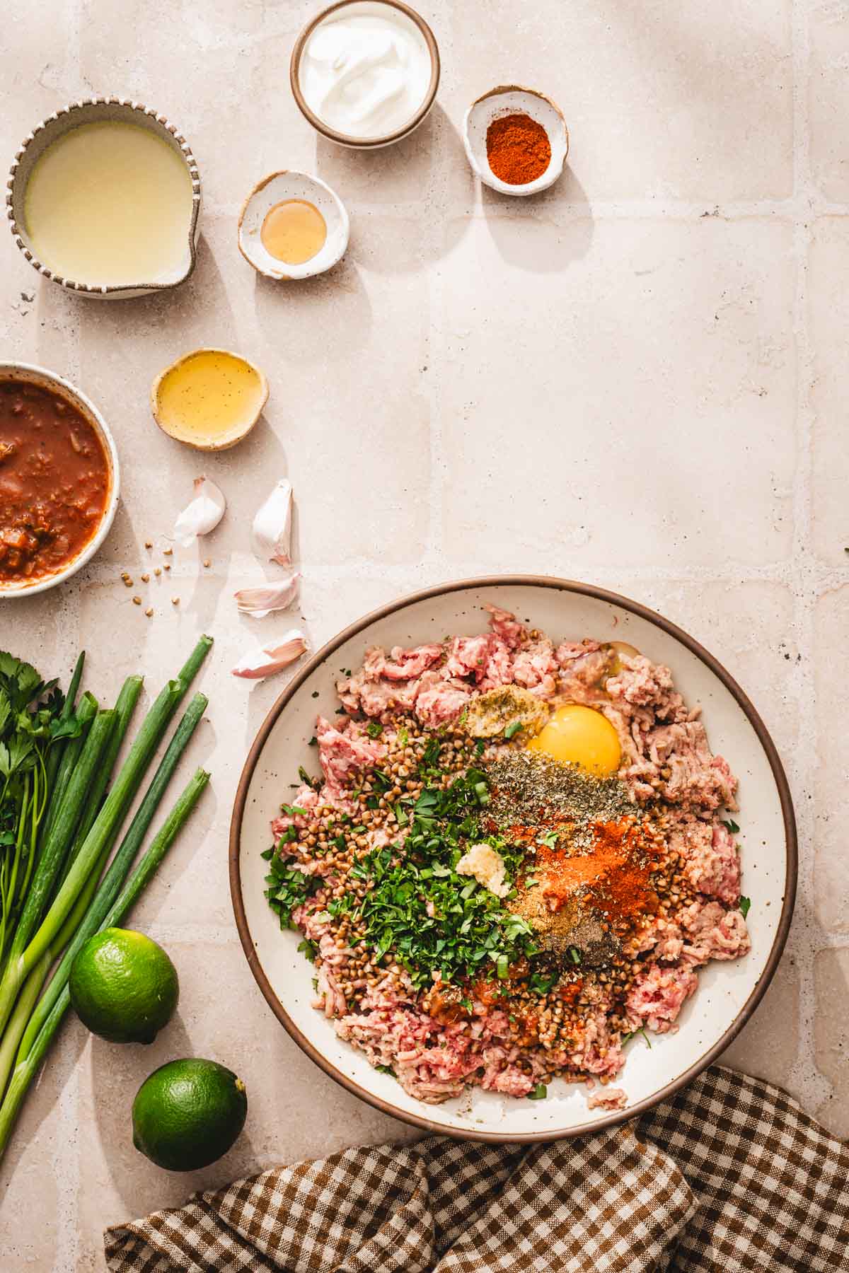 large bowl with ing to make the meatballs