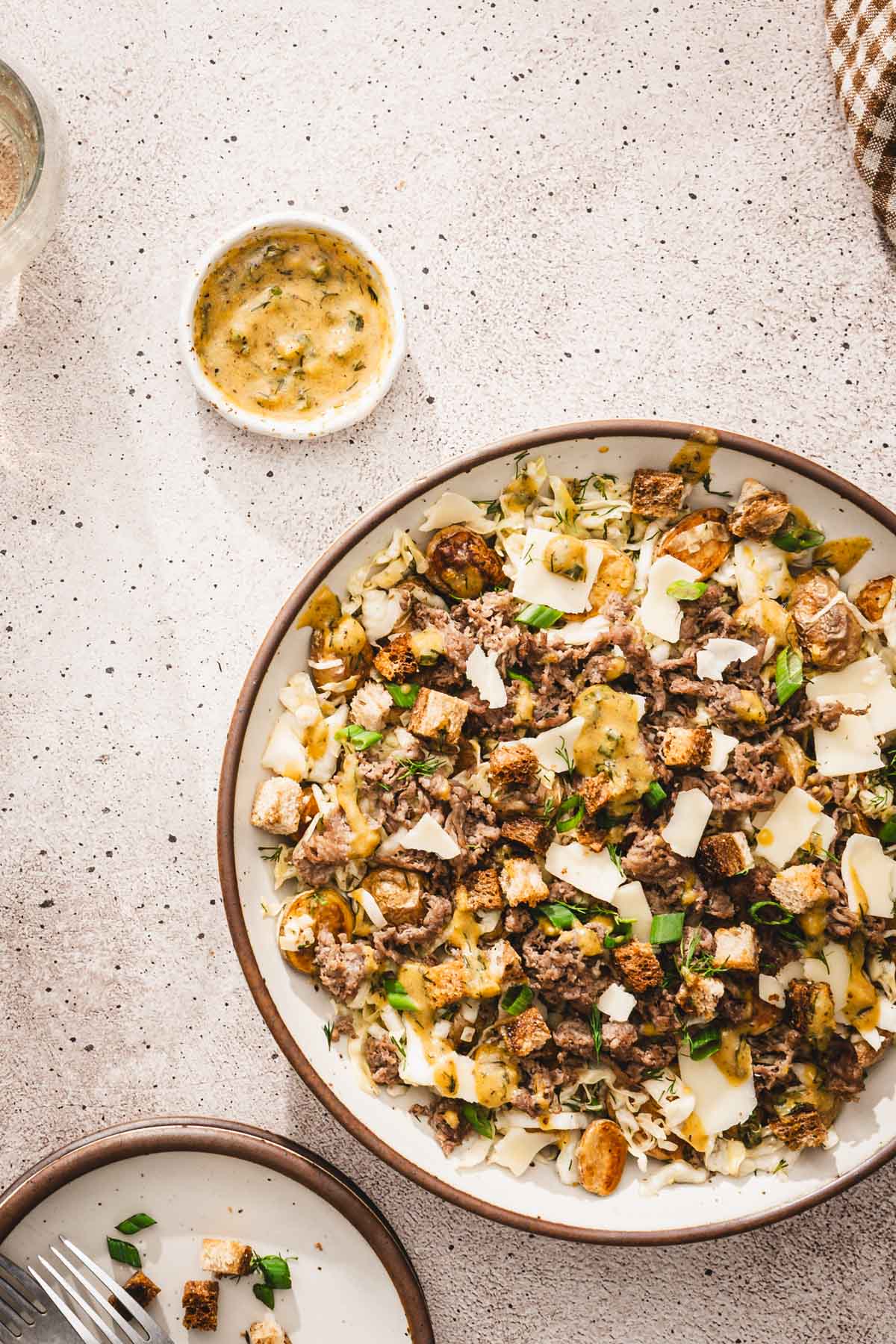close up of a bowl with the salad