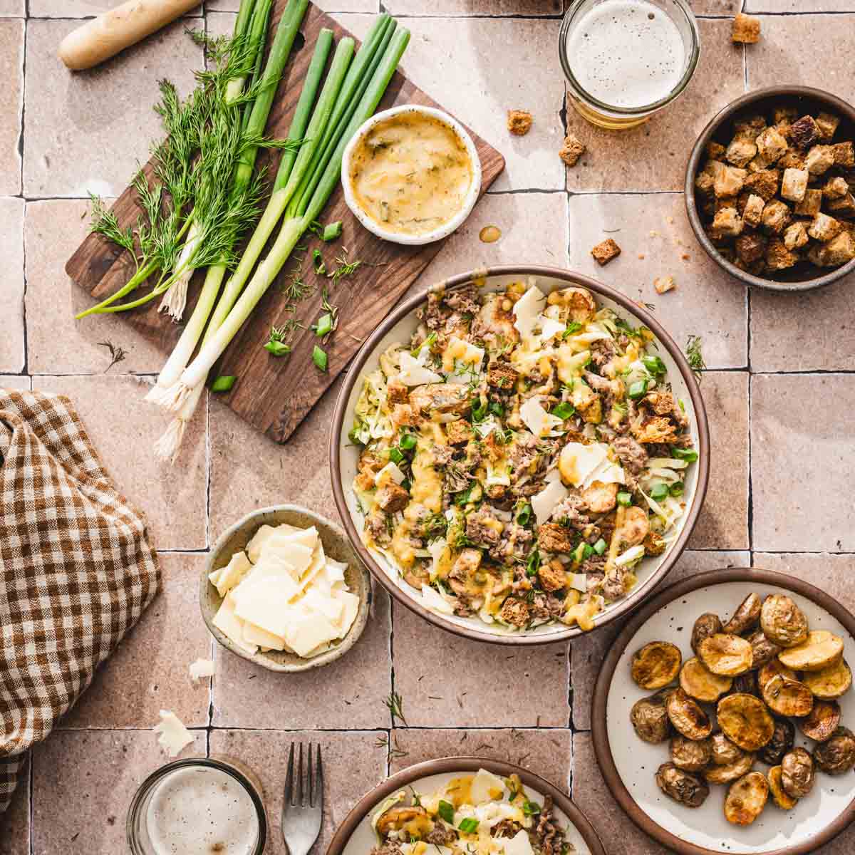serving bowl with the salad