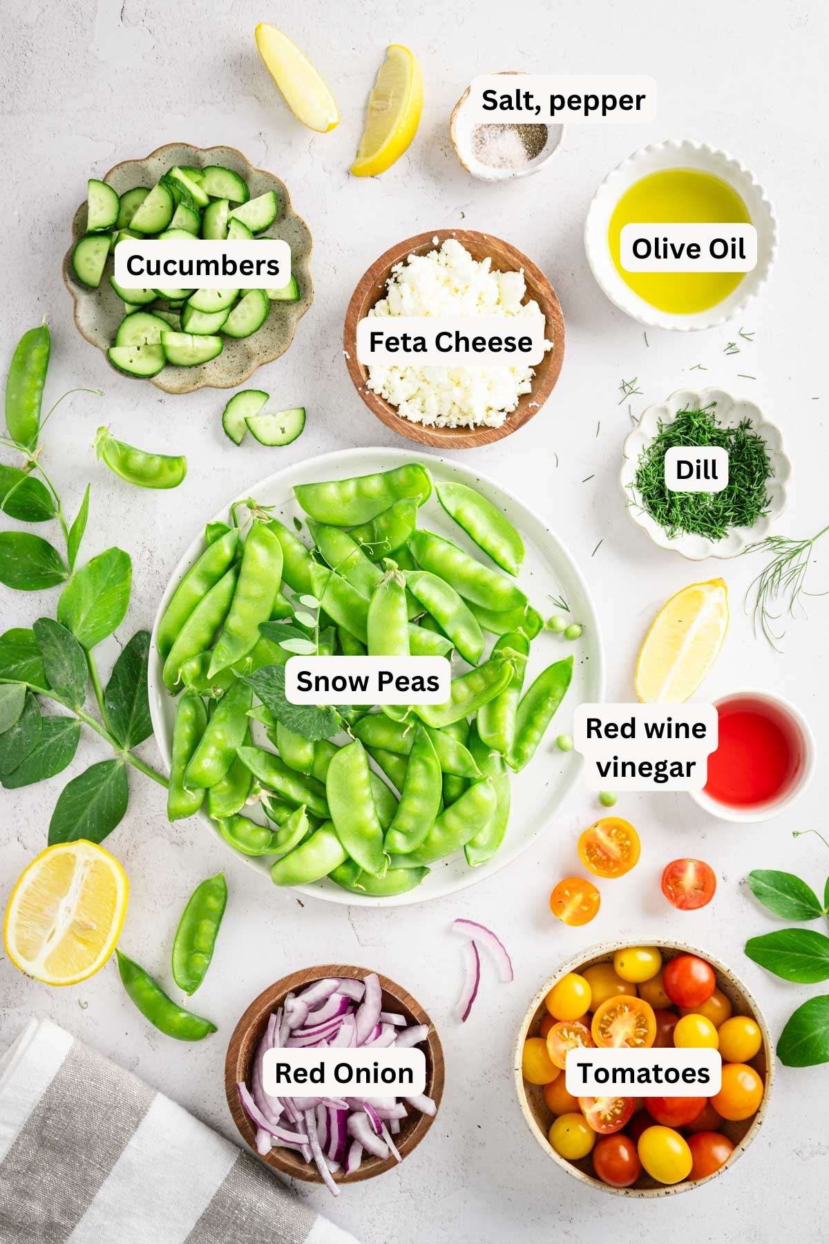 ingredients to make Snow Pea Salad