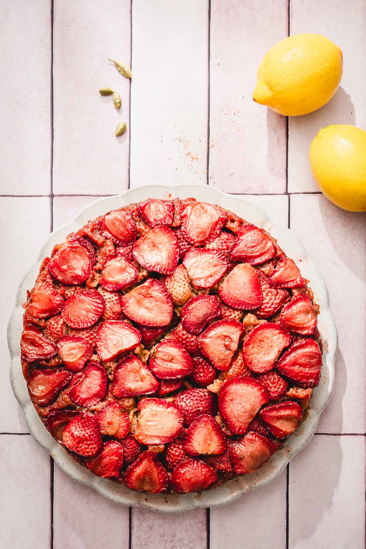 bakes strawberry upside - down cake