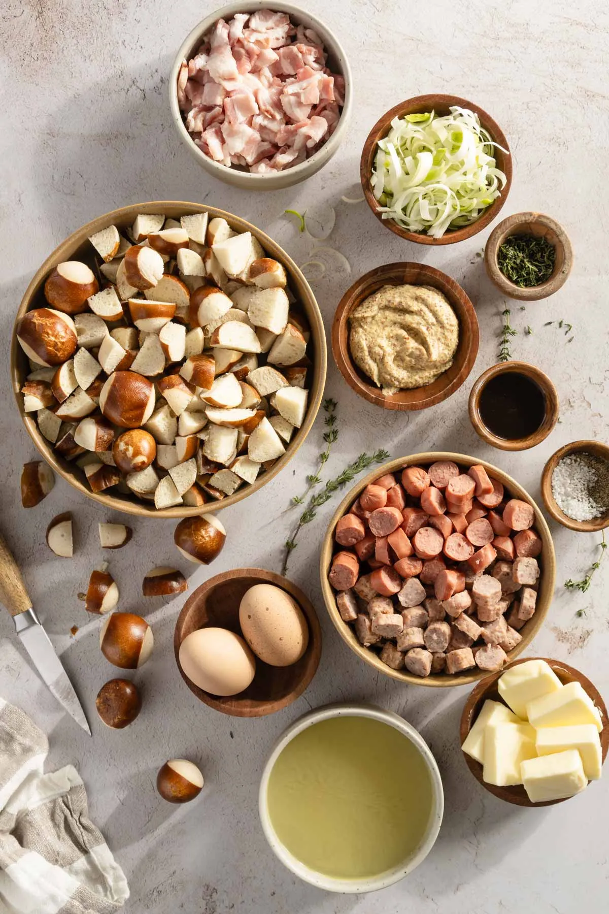 ingredients for three meat stuffing