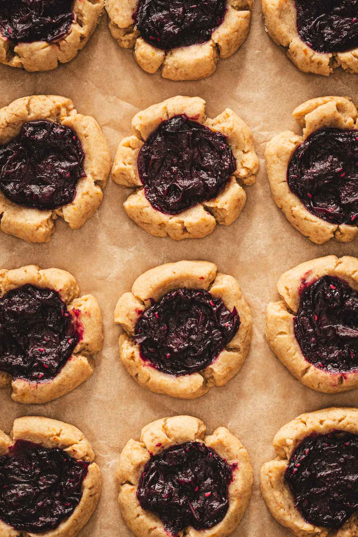 close up of baked cookies