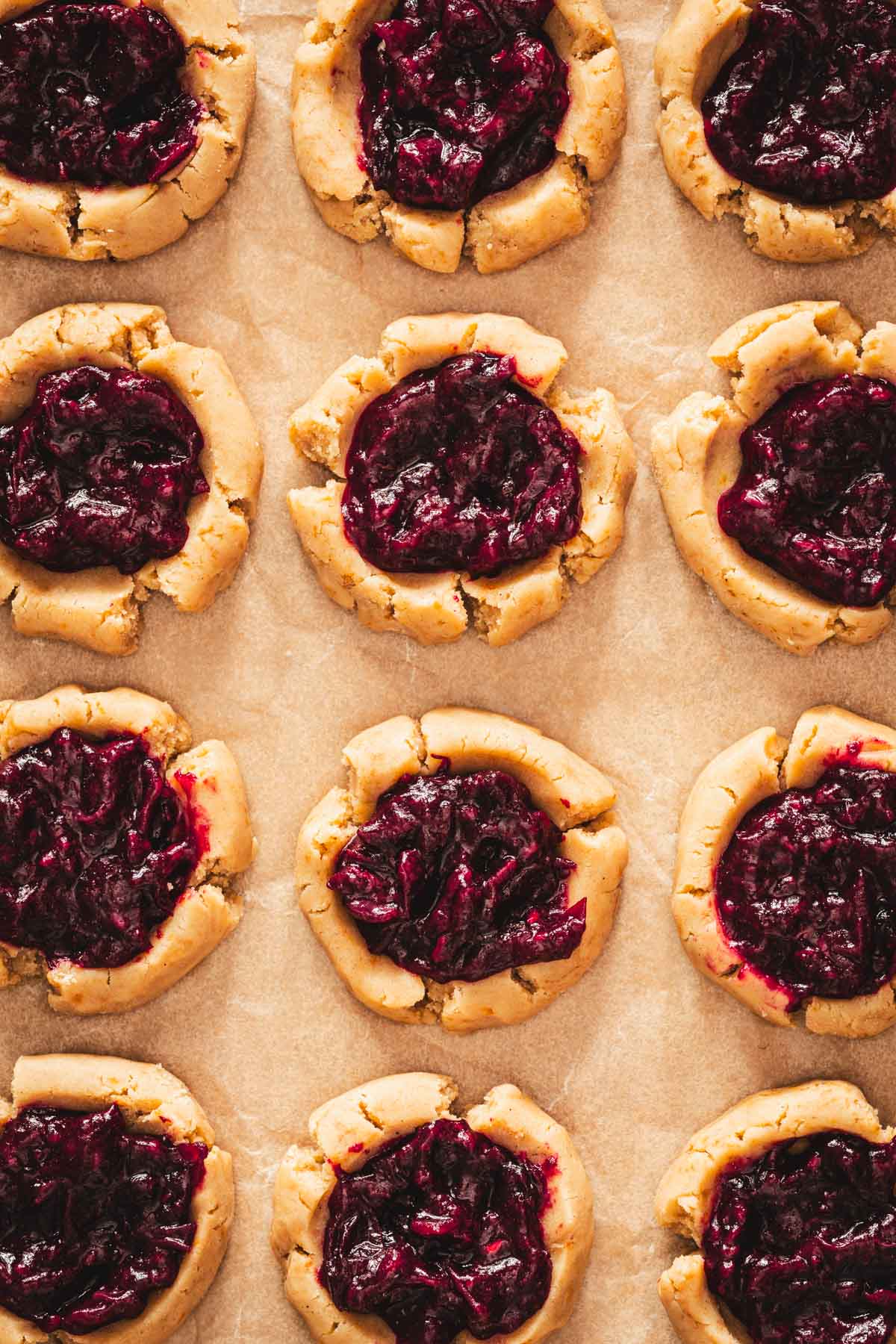top view of the cookies prepared for baking