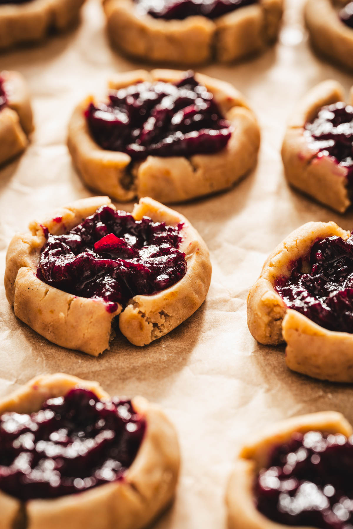 closeup of made, raw cookies