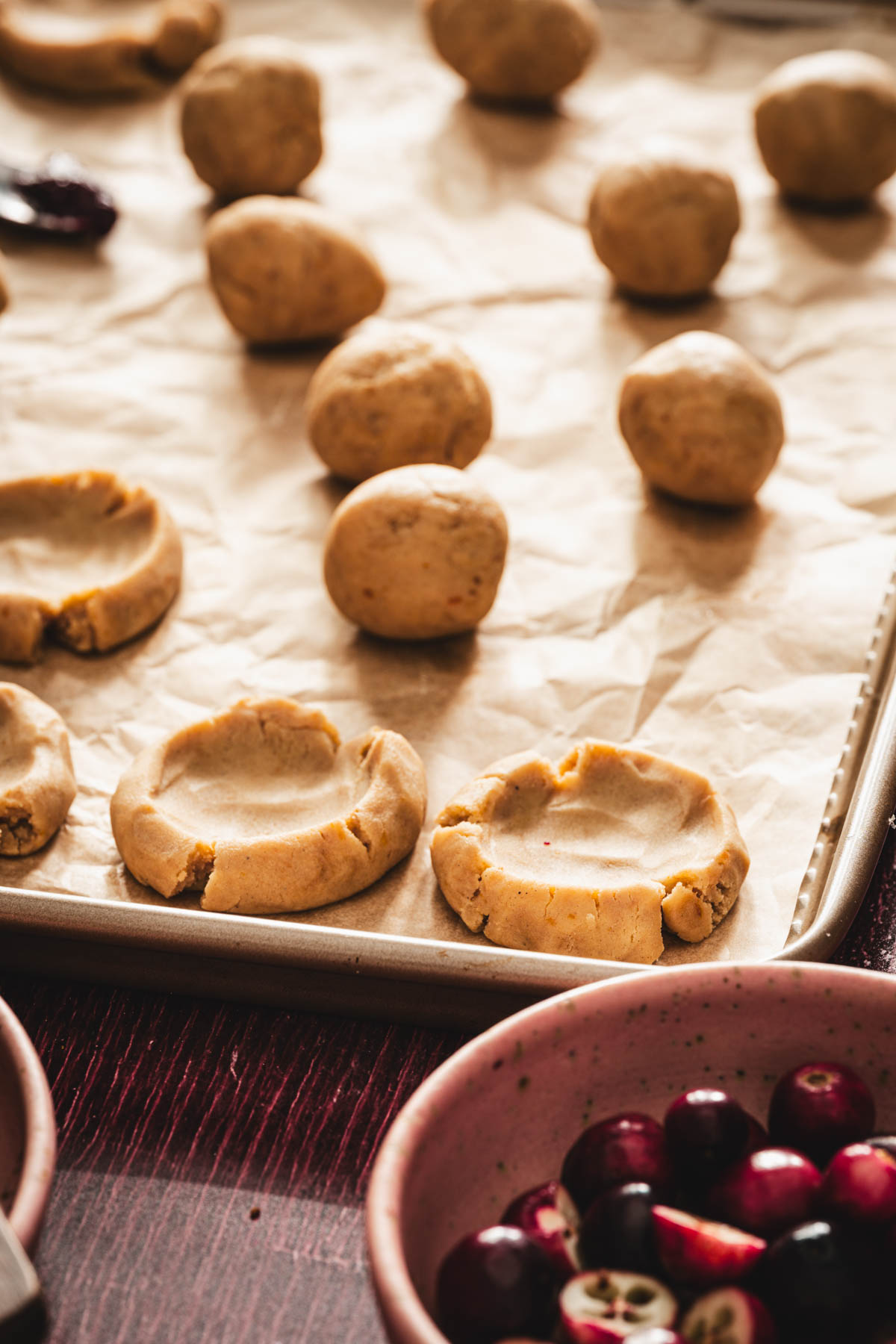 baking sheet with cookie dough