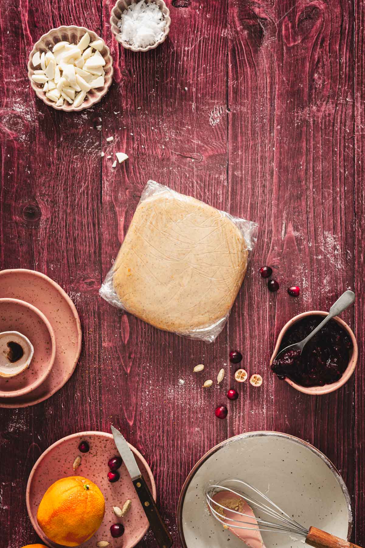 cookie dough wraped in a plastic wrap