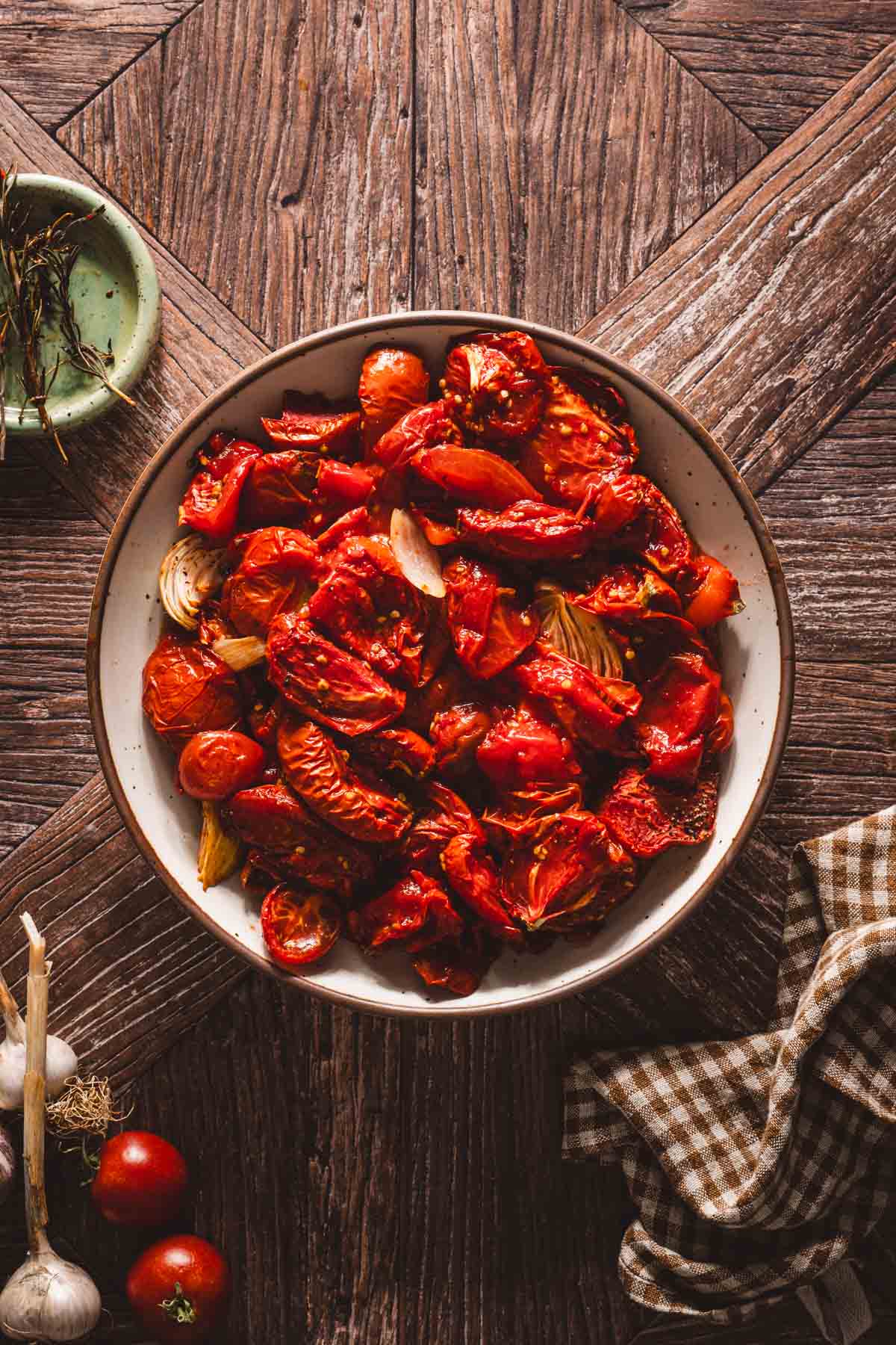 cooked tomatoes in a bowl