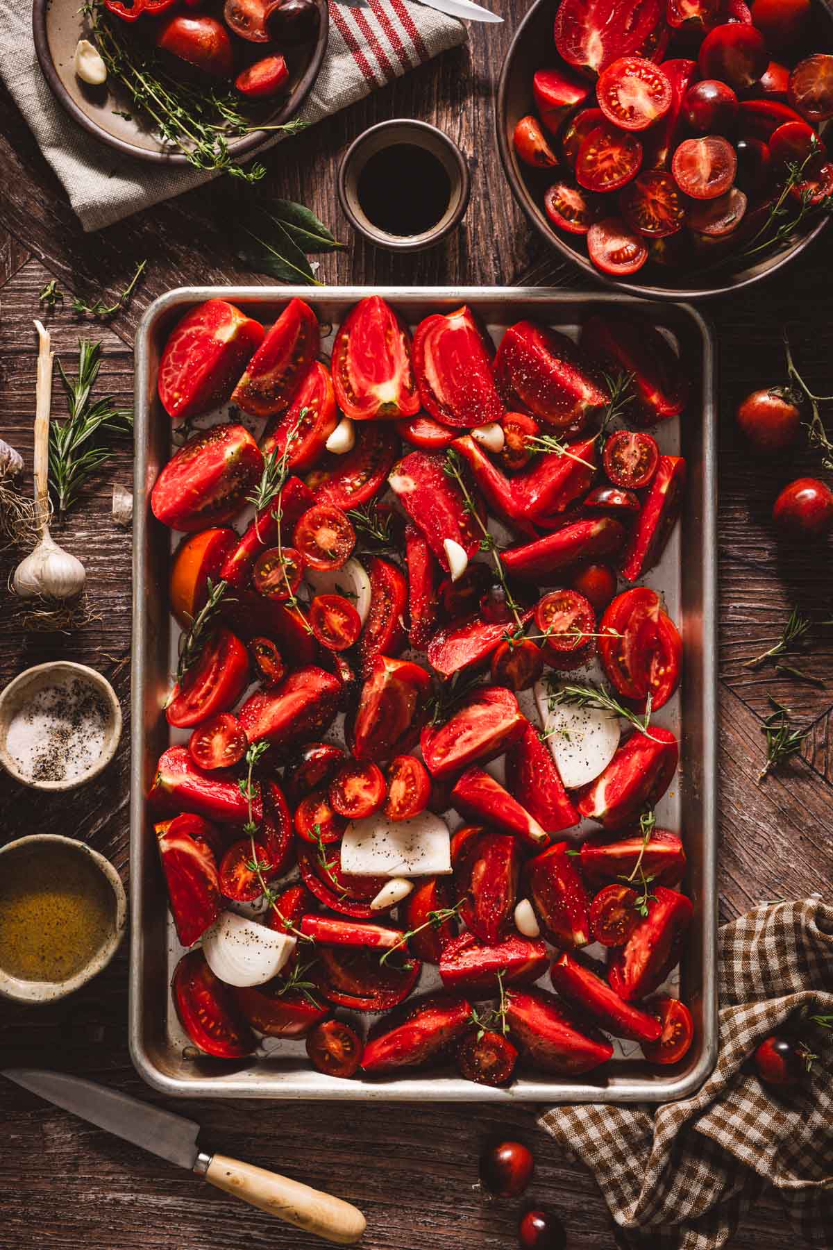 cut up tomatoes seasoned andd rizzled with oil