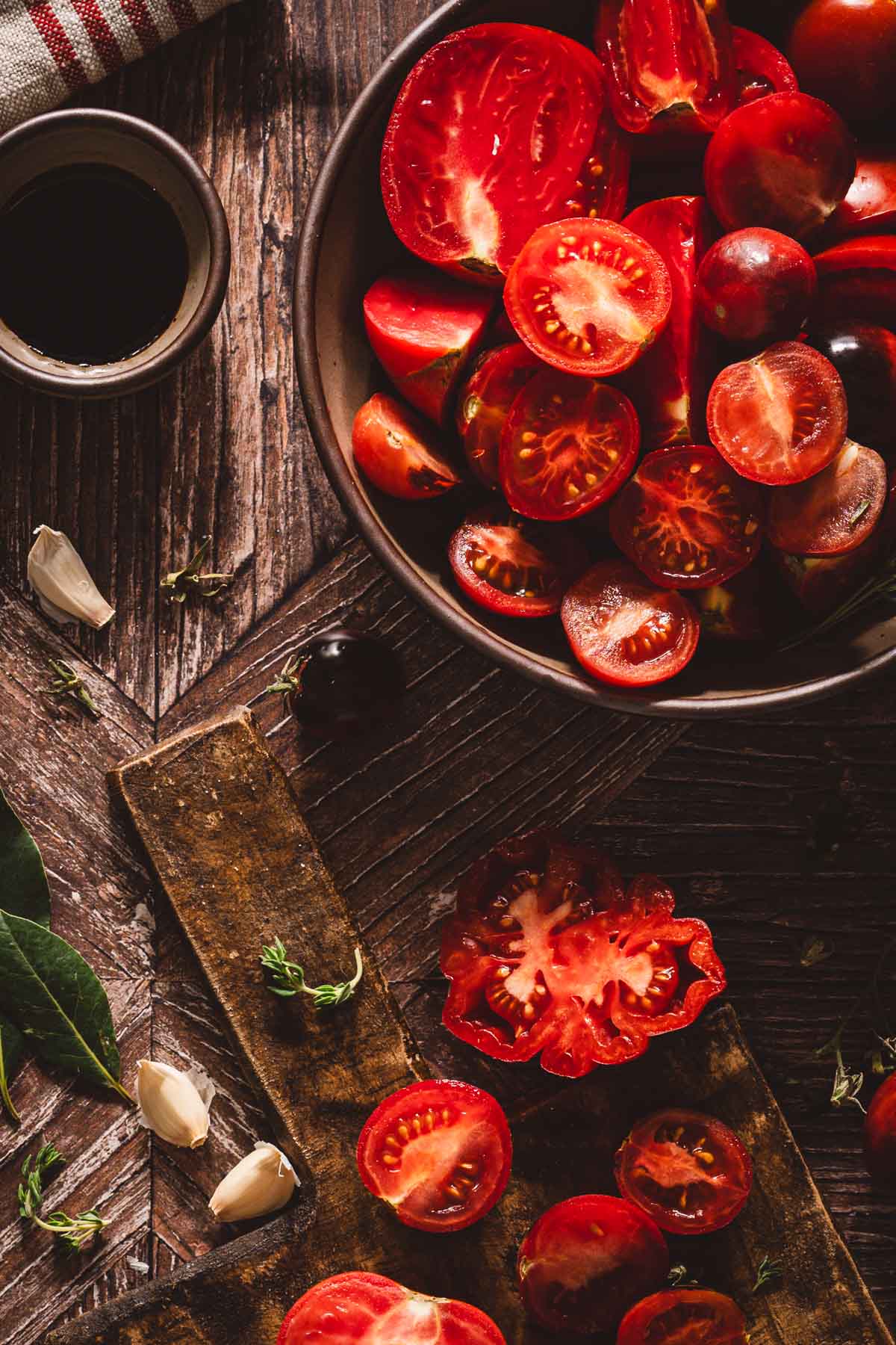 close up of tomatoes in a bowl