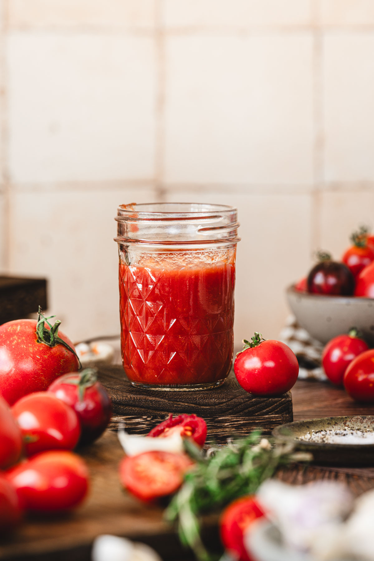 open jar with tomato sauce