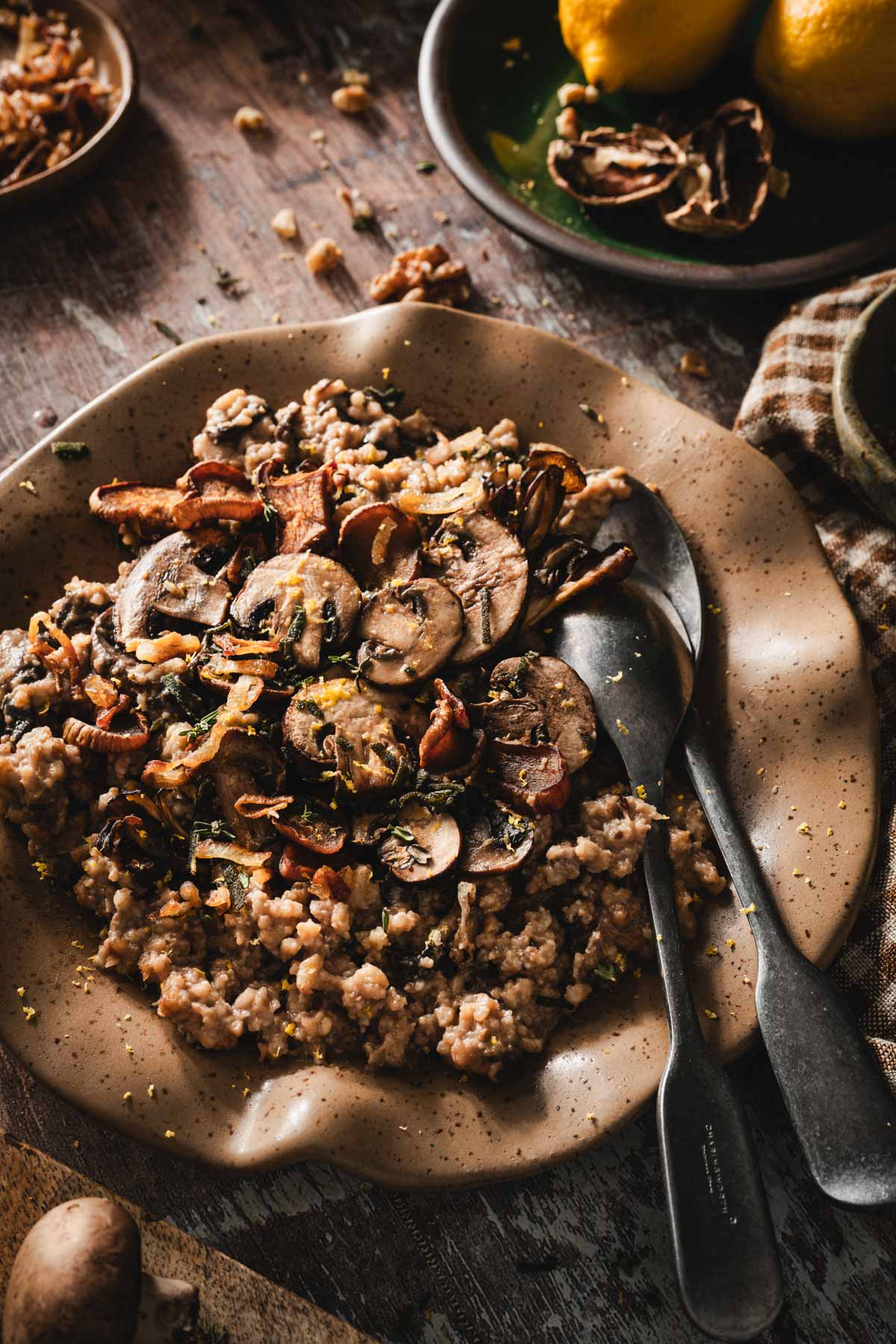 closeup of a plate with risotto